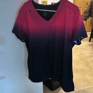 Koi lite scrub top size large pink, purple, and black